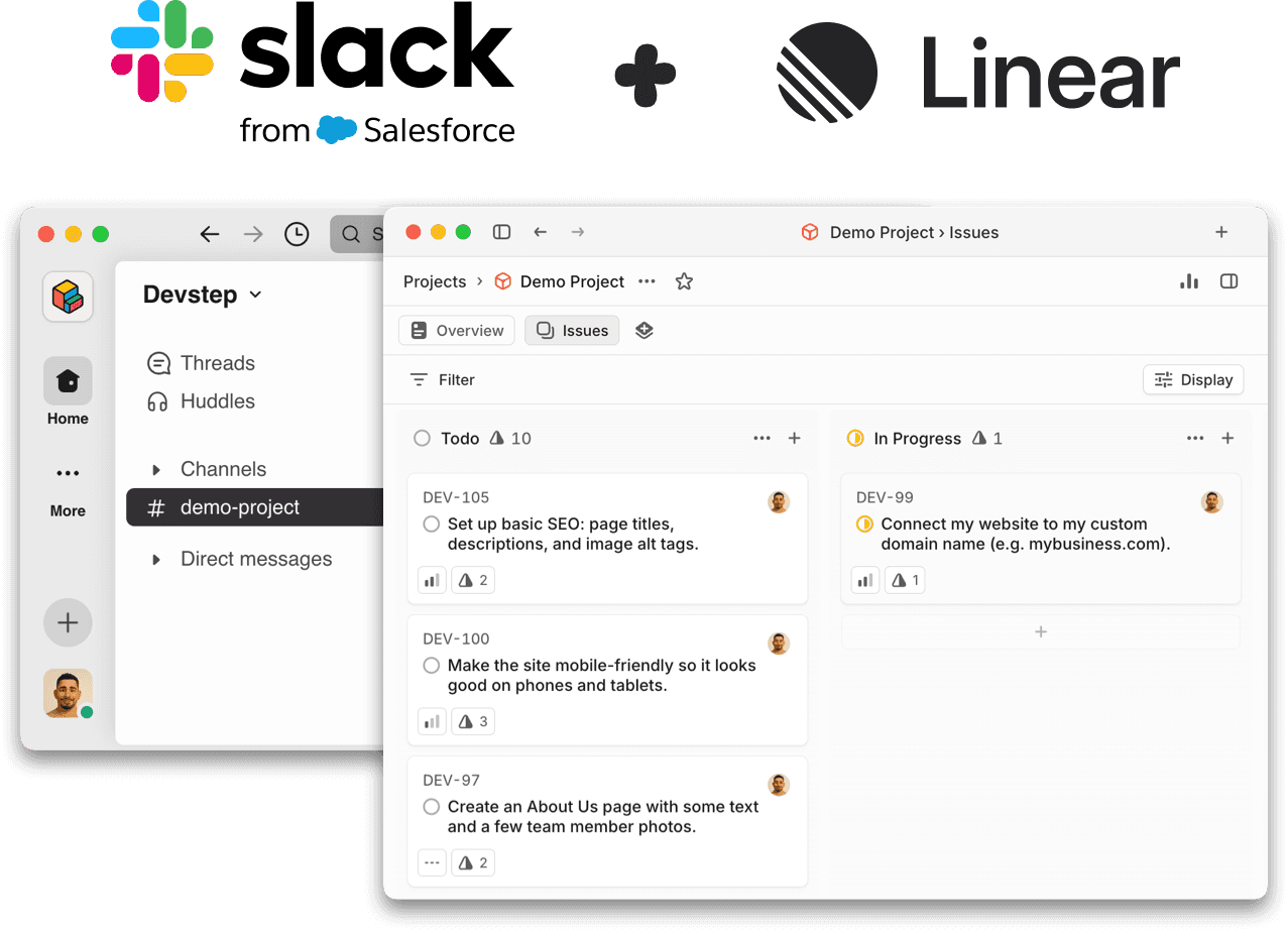 Devstep Slack and Linear tools